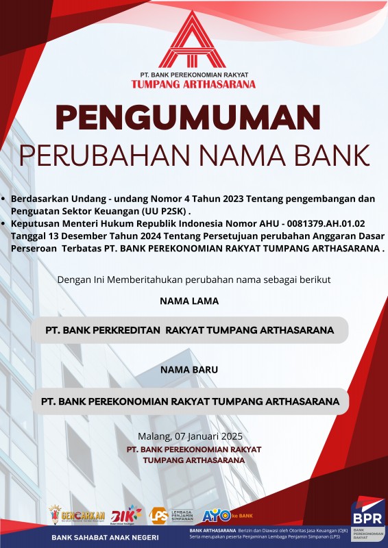 PENGUMUMAN PERUBAHAN NOMENKLATUR